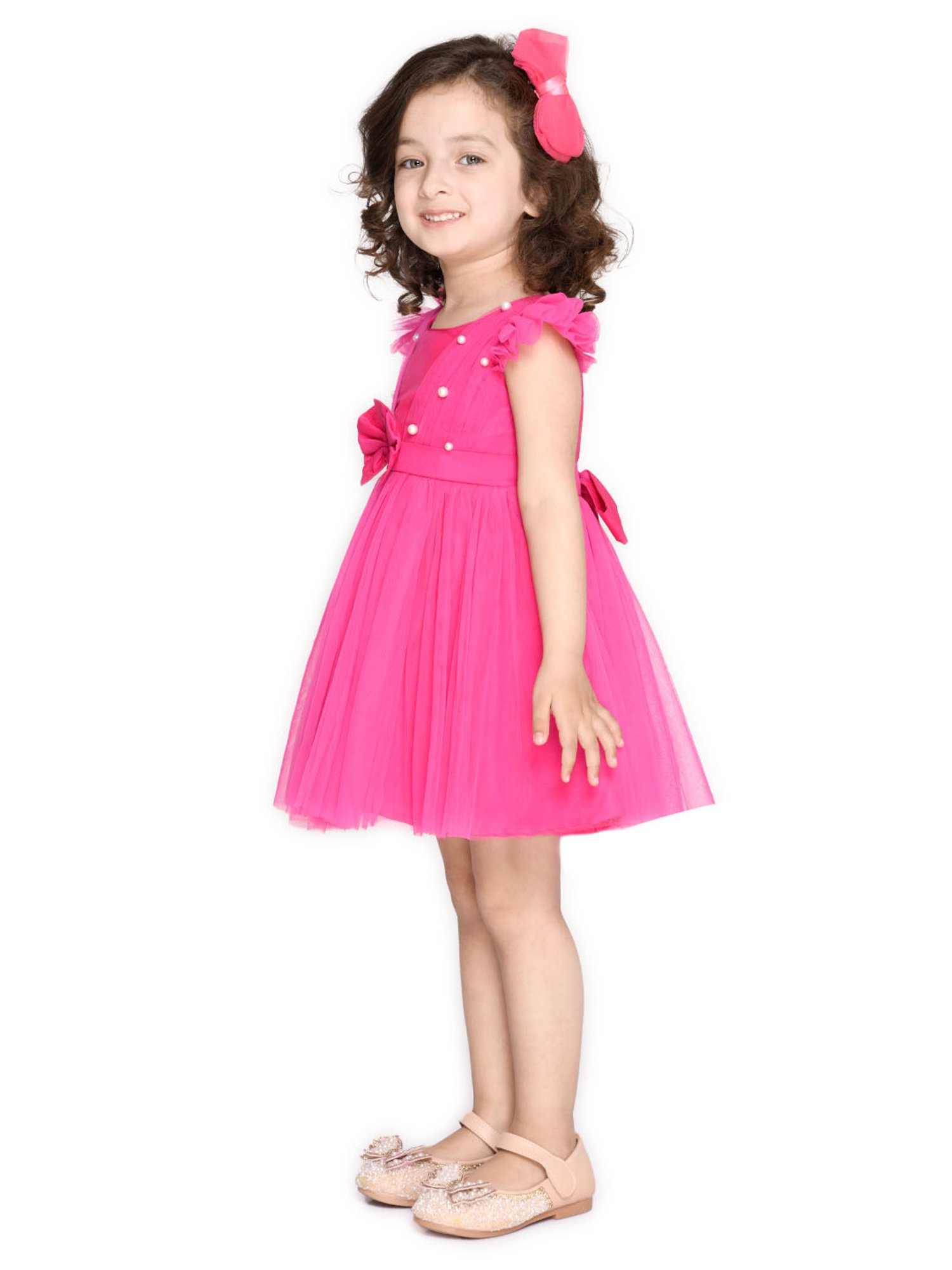 Saka Designs Kids Pink Applique Dress