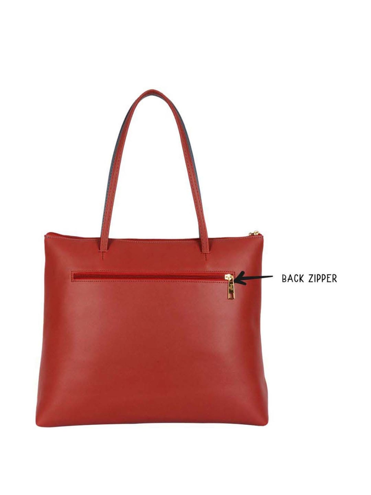 Baggit Bloodstone PVC Solid Tote Handbag