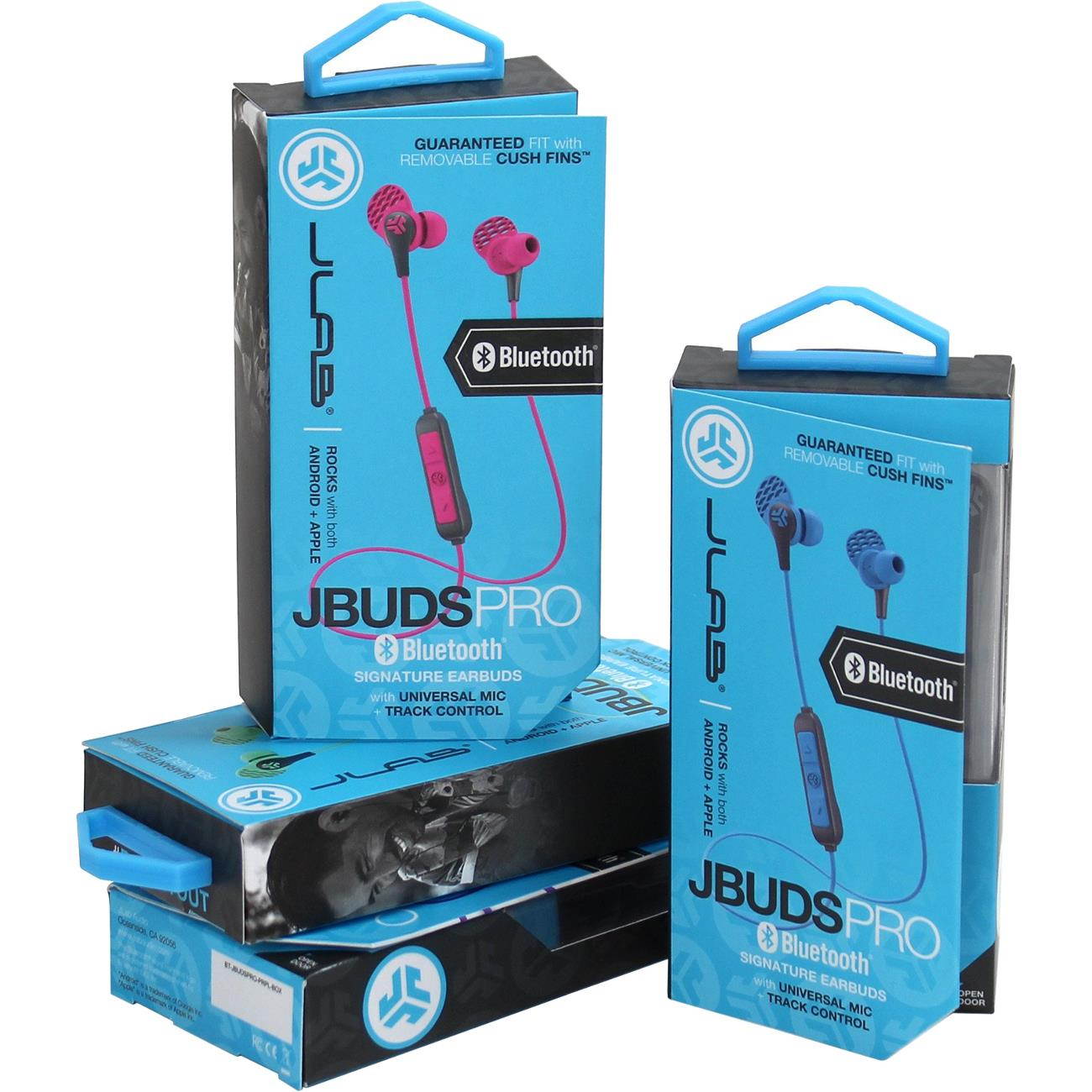 JLab Audio JBudsPRO Premium In-Ear Wireless Earbuds, Headphones with Mic, Guaranteed Fit, Blue