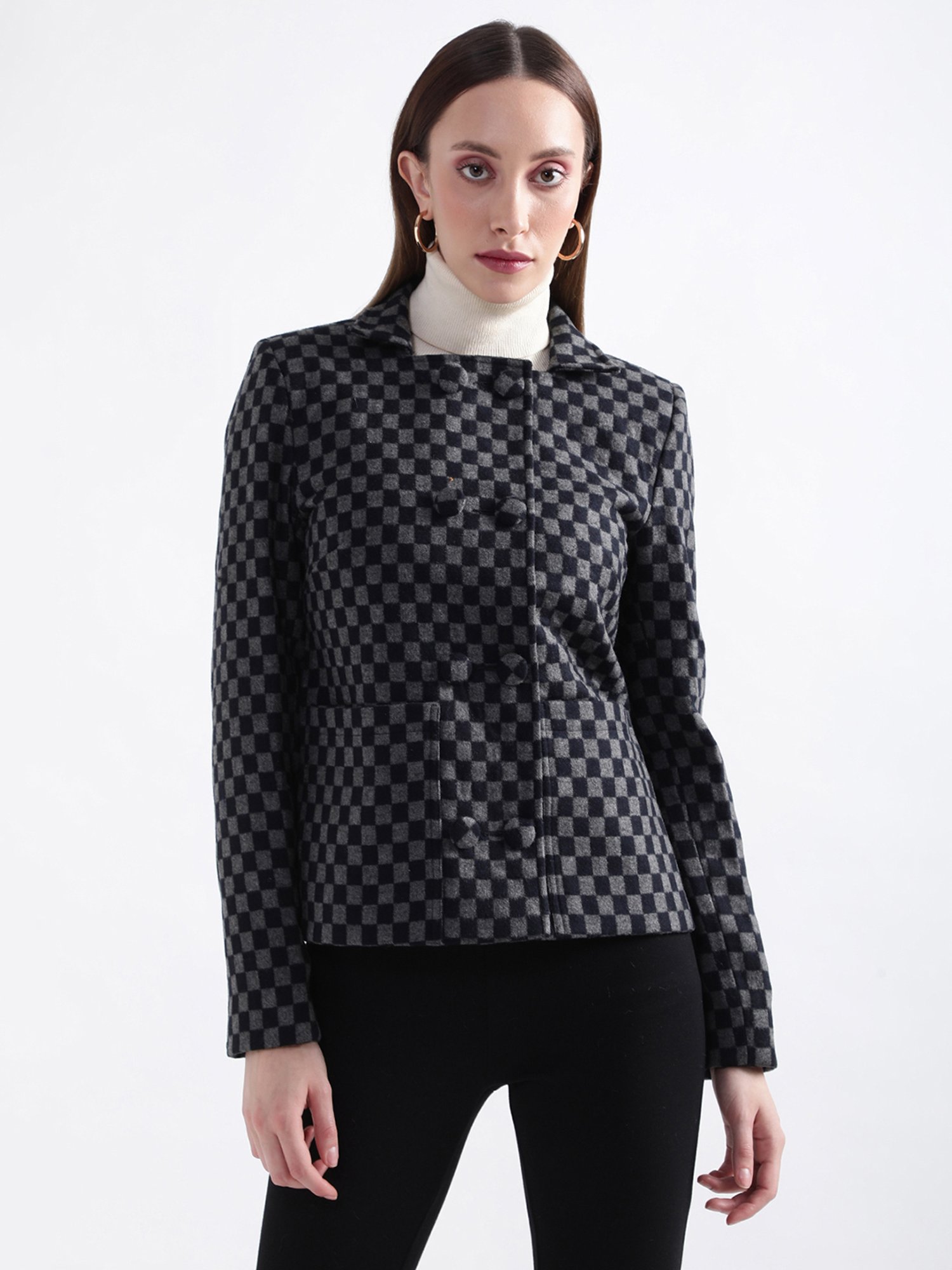 Rooted Black Check Tailored Jacket