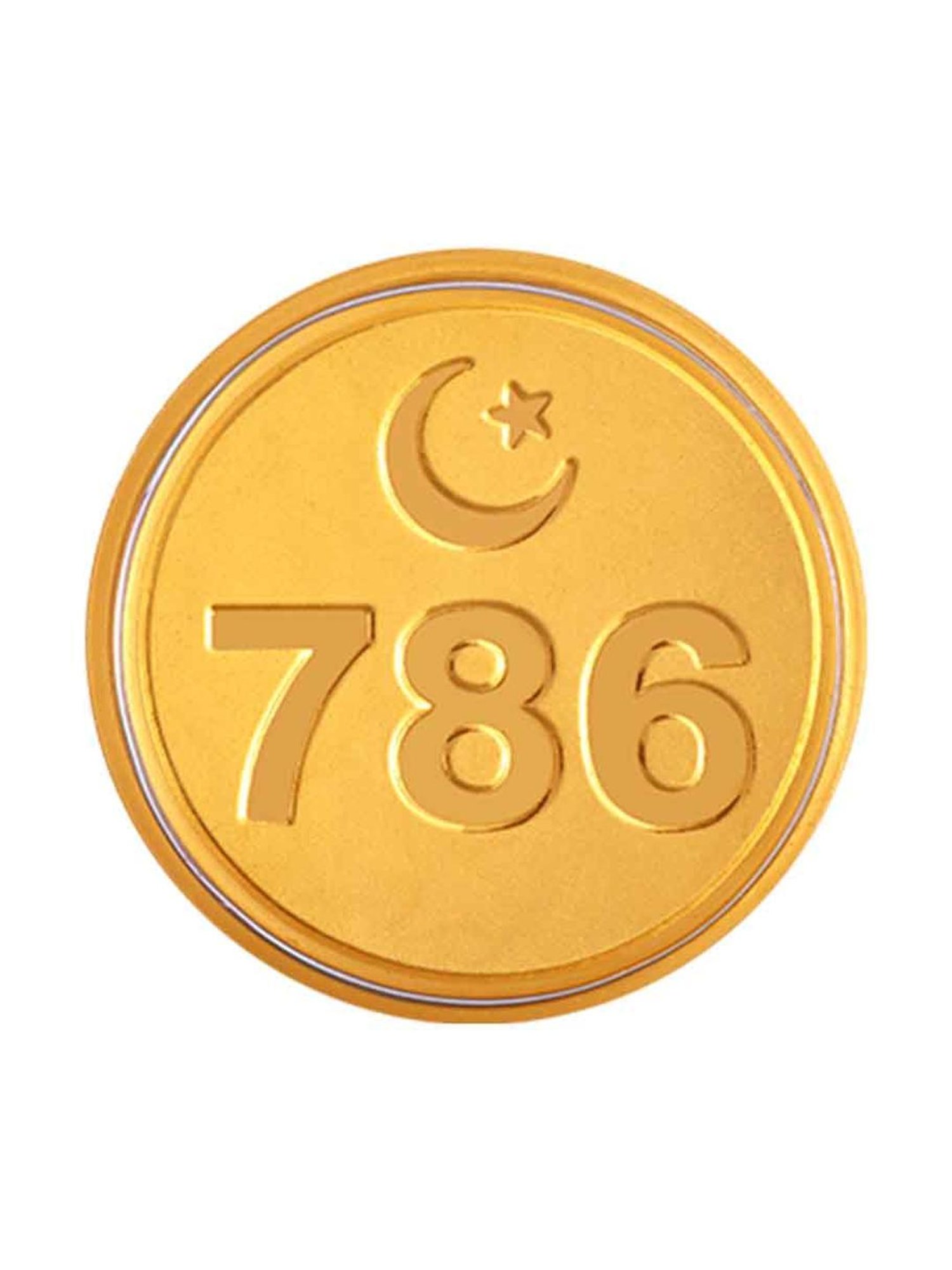 P.C. Chandra Jewellers Pooja Kalash-Inscribed 24k (999) 0.05gm Yellow Gold Foil Coin