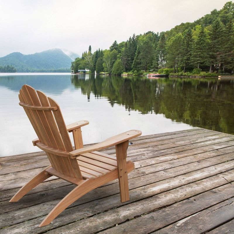 Sherwood Oversized Adirondack Chair with Cup Holder - Teak - Cambridge Casual