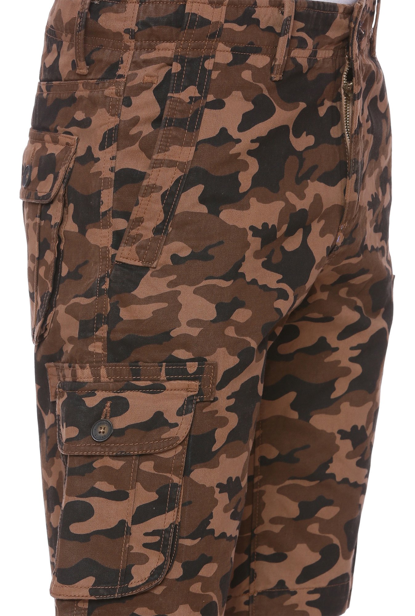 Basics Brown Comfort Fit Shorts