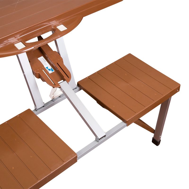 Stansport Picnic Table and Umbrella Combo Pack Wood Grain