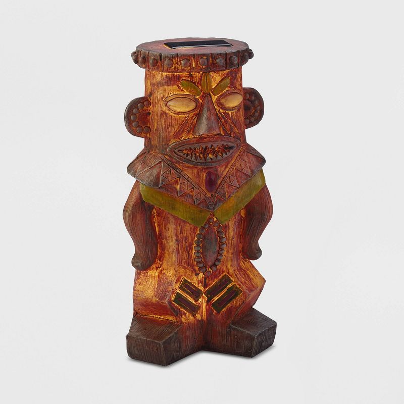 12" LED Good Luck Solar Juju Statue Brown - Smart Solar