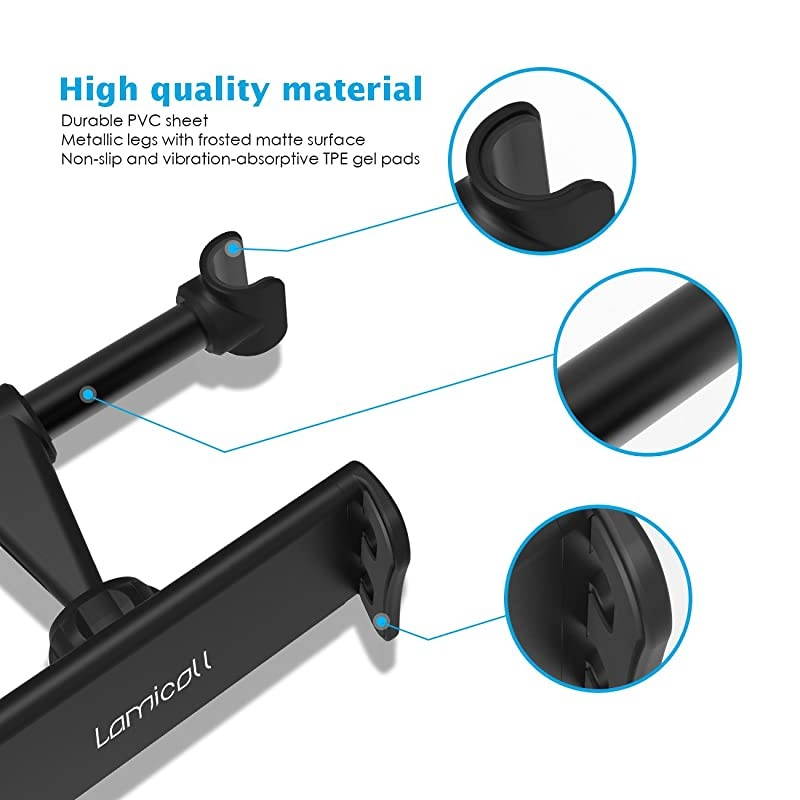 Car Headrest Mount  Tablet Headrest Holder Stand Cradle Compatible with Devices Such as iPad Pro Air Mini Galaxy Tabs Other 47 105 Cellphones and Tablets Black