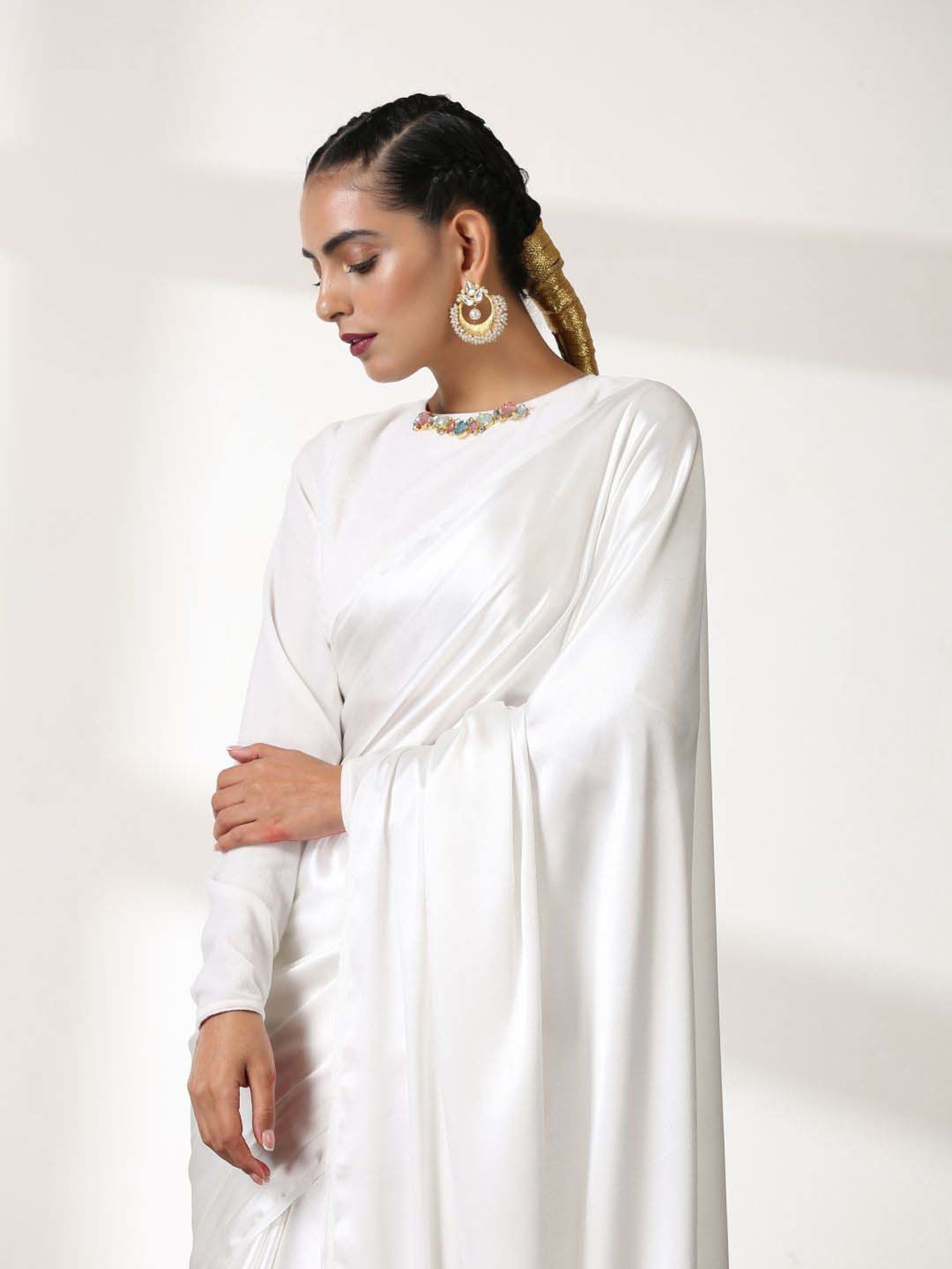 Swtantra White Plain Readymade Blouse