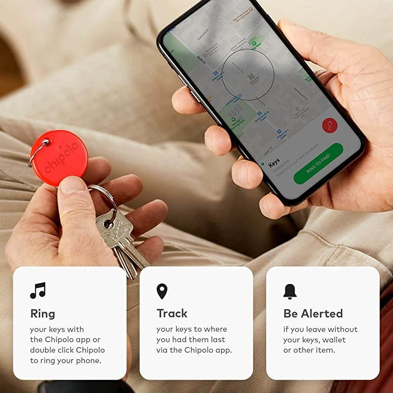 ONE 2020 Loudest Water Resistant Bluetooth Key Finder Red