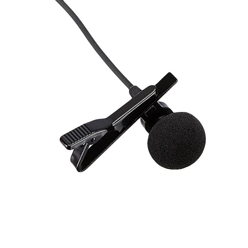 Basics Lapel Microphone Omnidirectional Mic Black 2Pack