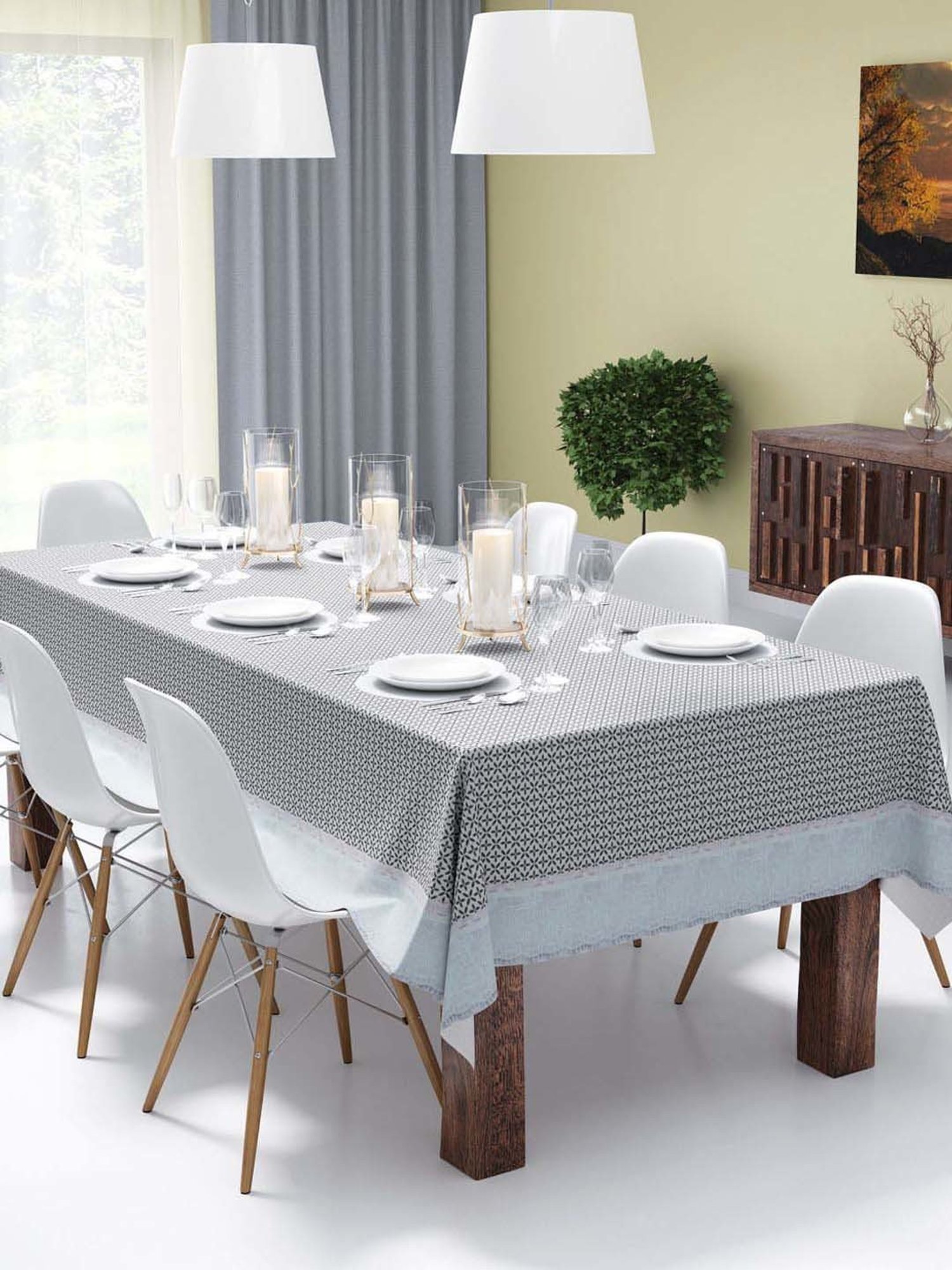Bianca Classic Clear Grey Pvc 8-10 Seater Table Cloth