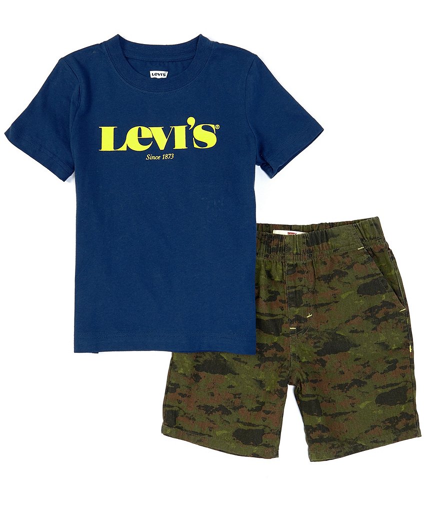 Kinetic by Class Club Little Boys 2T-7 Short-Sleeve Play Hard Performance Tee and Shorts Set