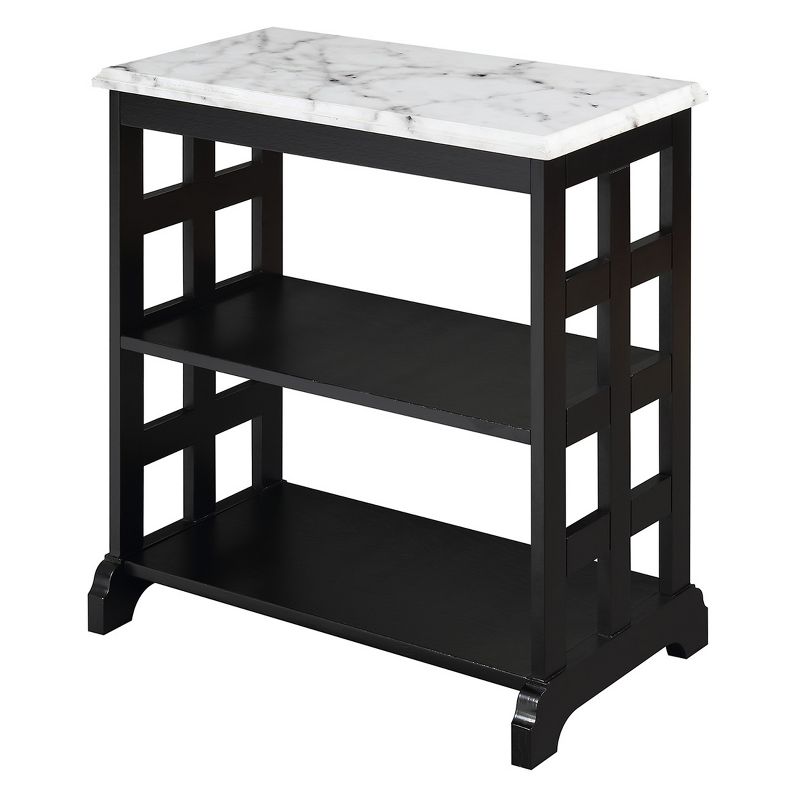 American Heritage Baldwin Chairside Table White Marble/Black - Breighton Home