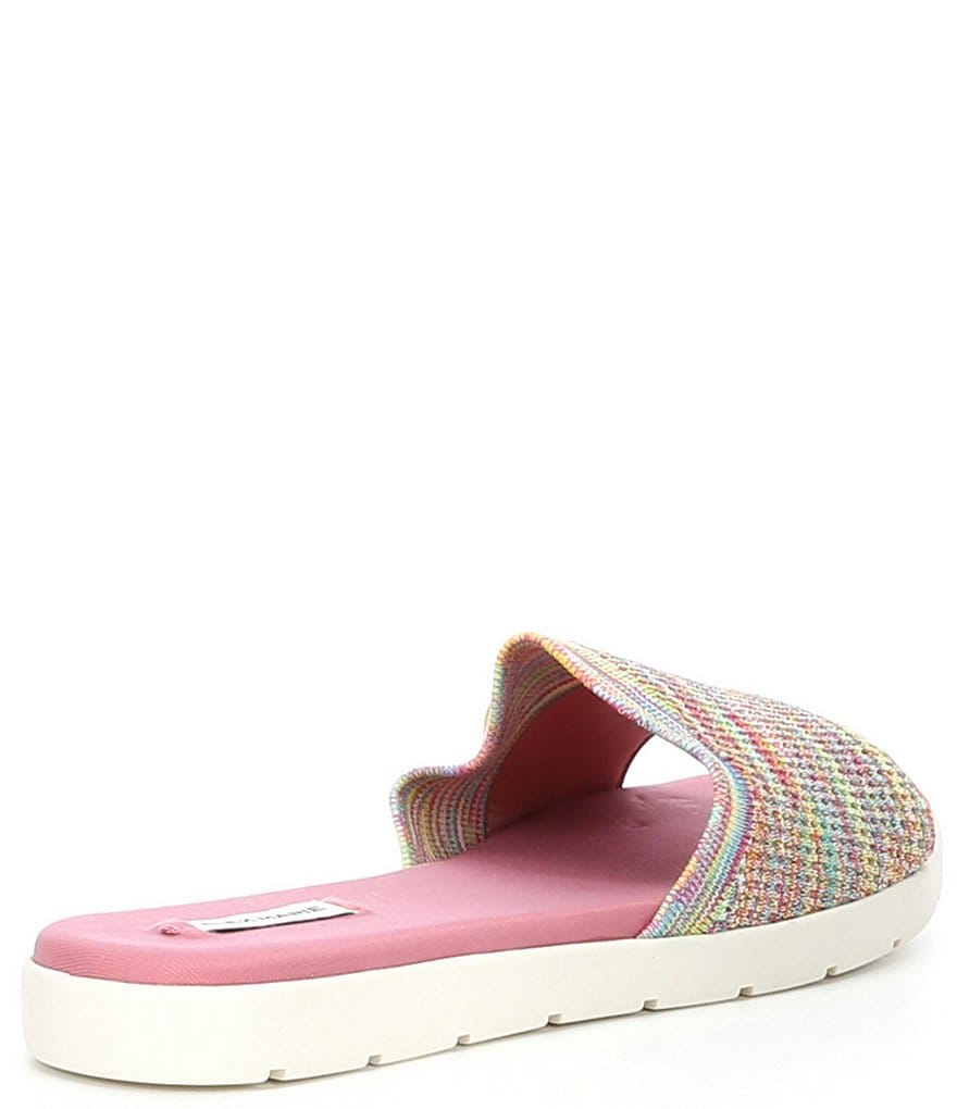 Alex Marie Casperi Rainbow Stretch Knit Patterned Sock Slides