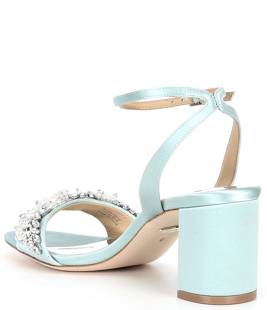 Badgley Mischka Clara Jewel Embellished Satin Dress Sandals