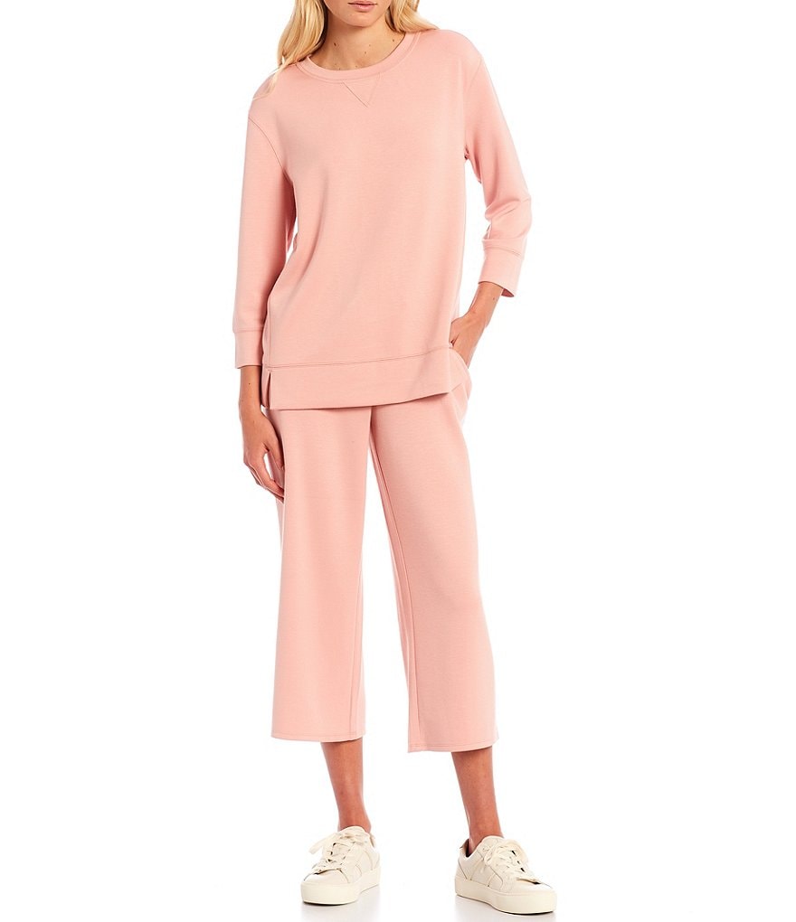 Westbound Soft Touch Crew Neck 3/4 Sleeve Coordinating Pullover