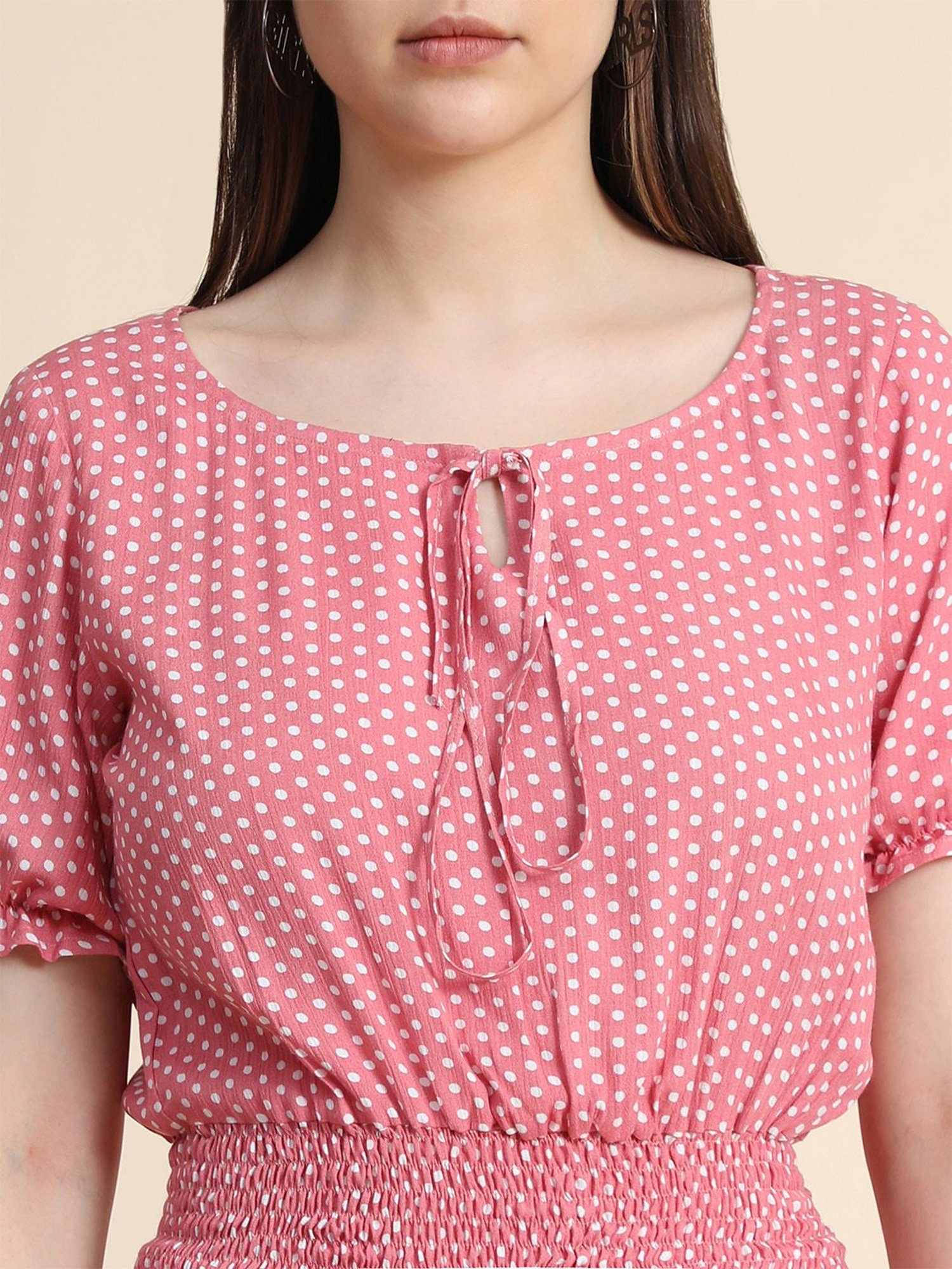 KERI PERRY Baby Pink Printed Top
