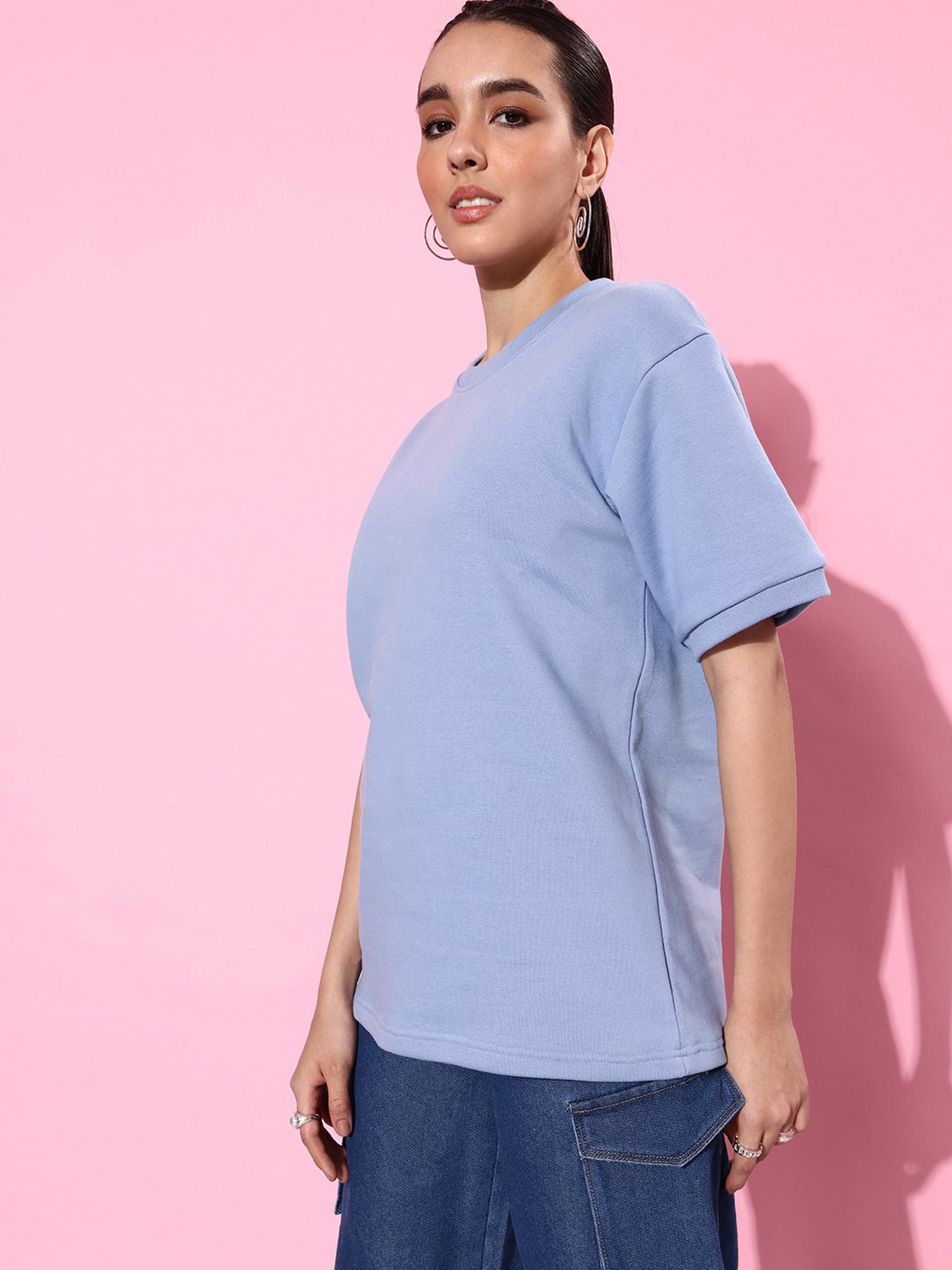 Dillinger Purple Fleece Relaxed Fit Oversized Sweatshirt