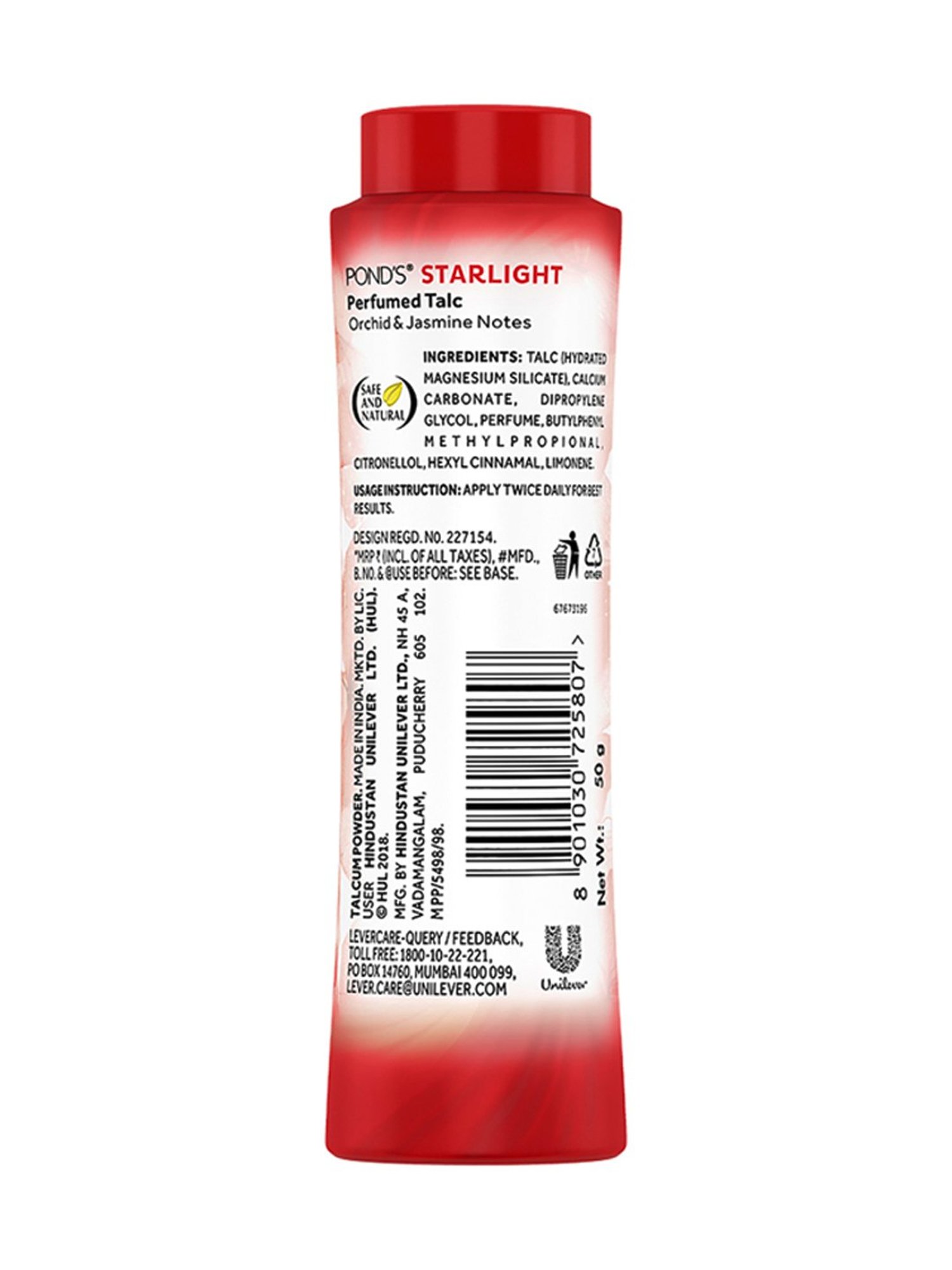 Pond's Starlight Perfumed Talc Orchid and Jasmin Notes - 100 gm