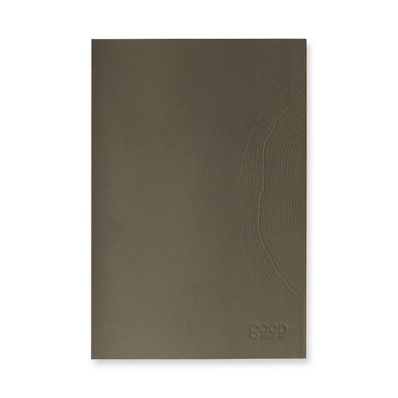 128 page College Ruled Composition Notebook 8"x5" Debossed Charcoal - Good Office Day