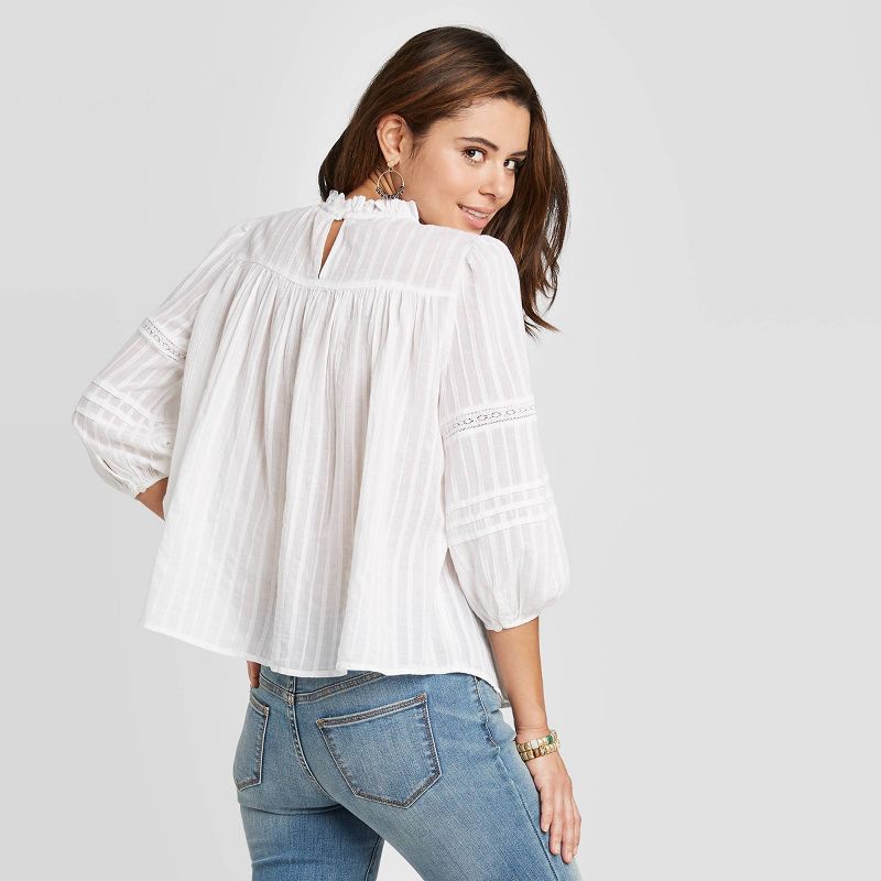 Women's 3/4 Sleeve Prairie Shirt - Universal Thread™ White XS