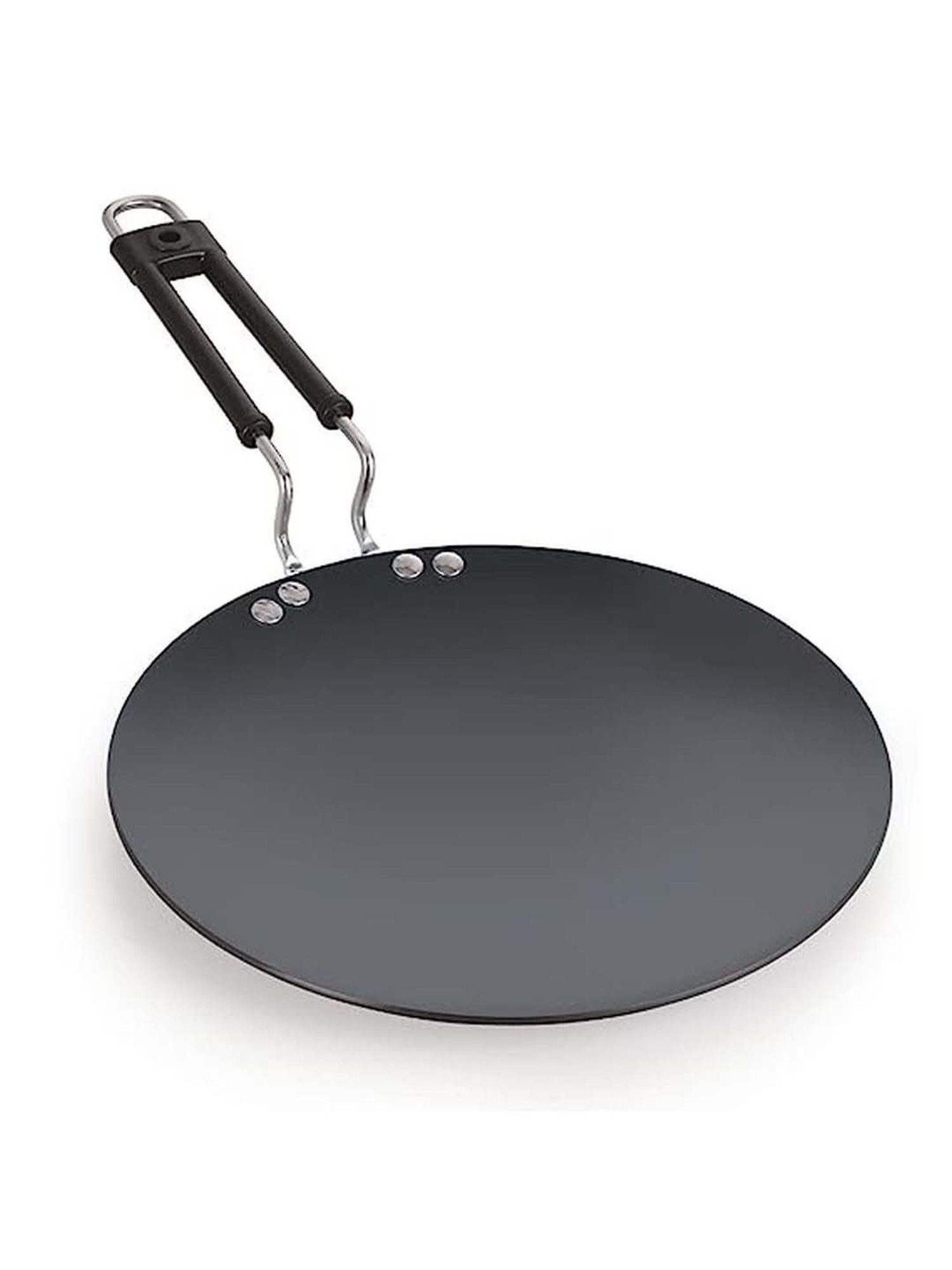 Nirlon Black Hard Anodised 24.5 cm Concave Roti Tawa With Bakelite Wire Handle (0.5 L)