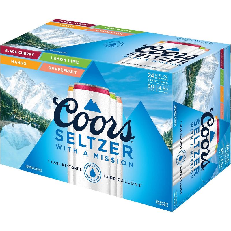 Coors Hard Seltzer Variety Pack - 24pk/12 fl oz Slim Cans