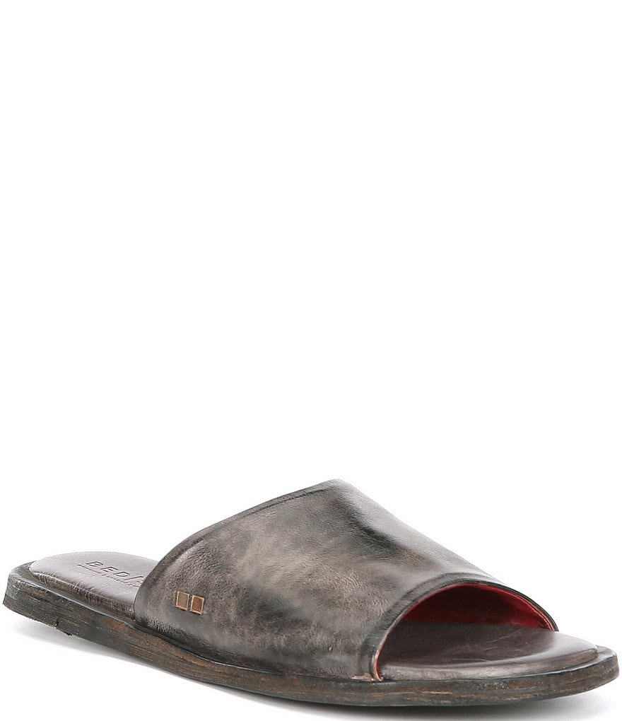 Bed Stu Kate Tanned Leather Flat Slide Sandals