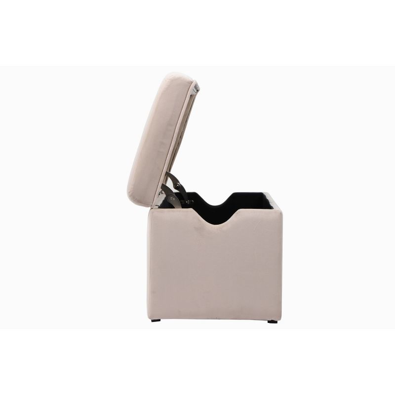 Cameron Lift Top Storage Bench Velvet Cream - ACEssentials