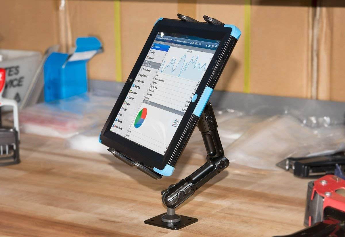 Arkon Heavy Duty Tablet Wall Drill Base Mount with 8 inch Arm for iPad Air iPad Pro iPad 4 3 2 Retail Black - TAB806