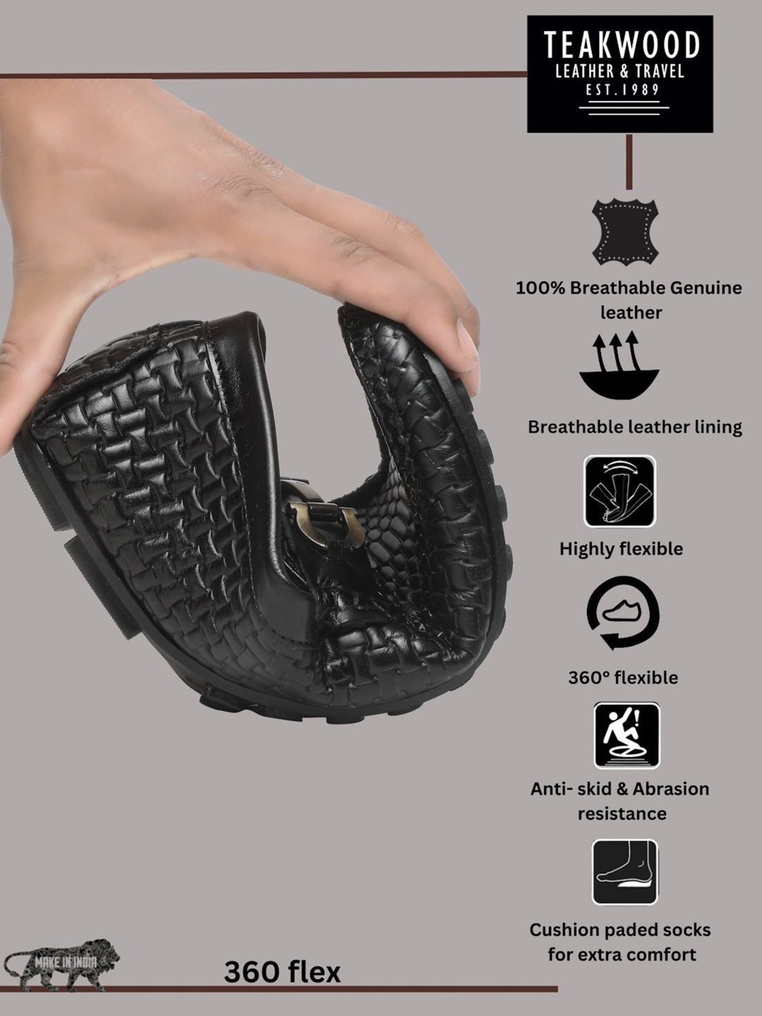 Teakwood Leathers Men's Black Casual Loafers