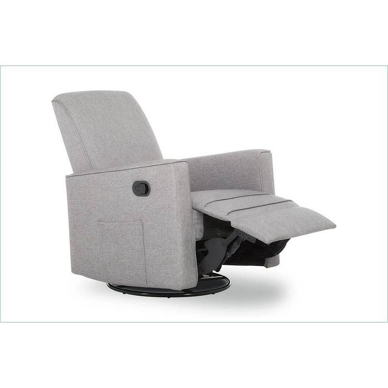 Evolur Seattle Upholstered Swivel Glide Recliner - Gray