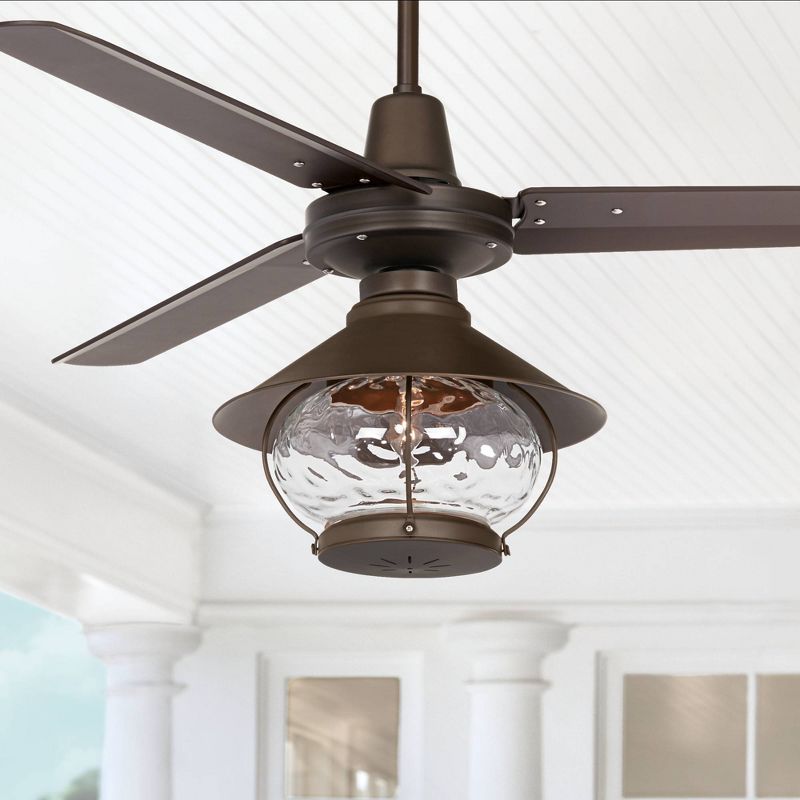 52" LED Antique Crystal Lighted Ceiling Fan White/Champagne - River of Goods