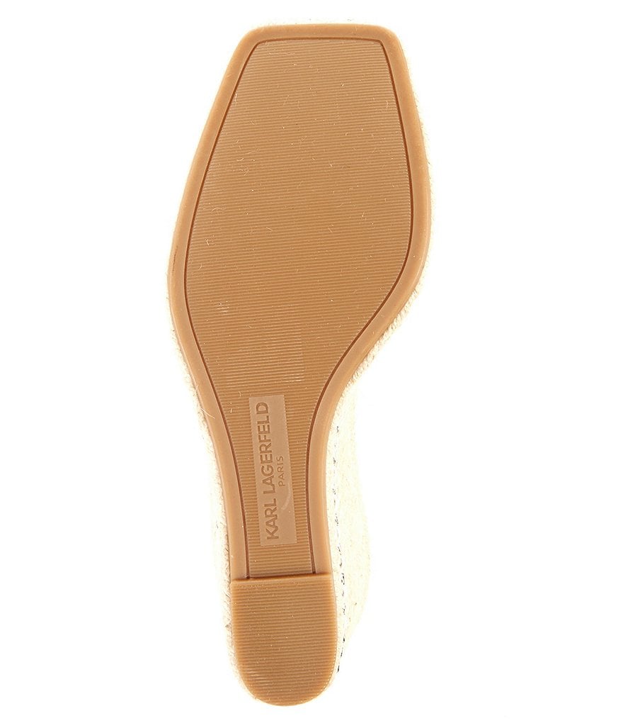 KARL LAGERFELD PARIS Corissa Leather Platform Wedge Espadrilles