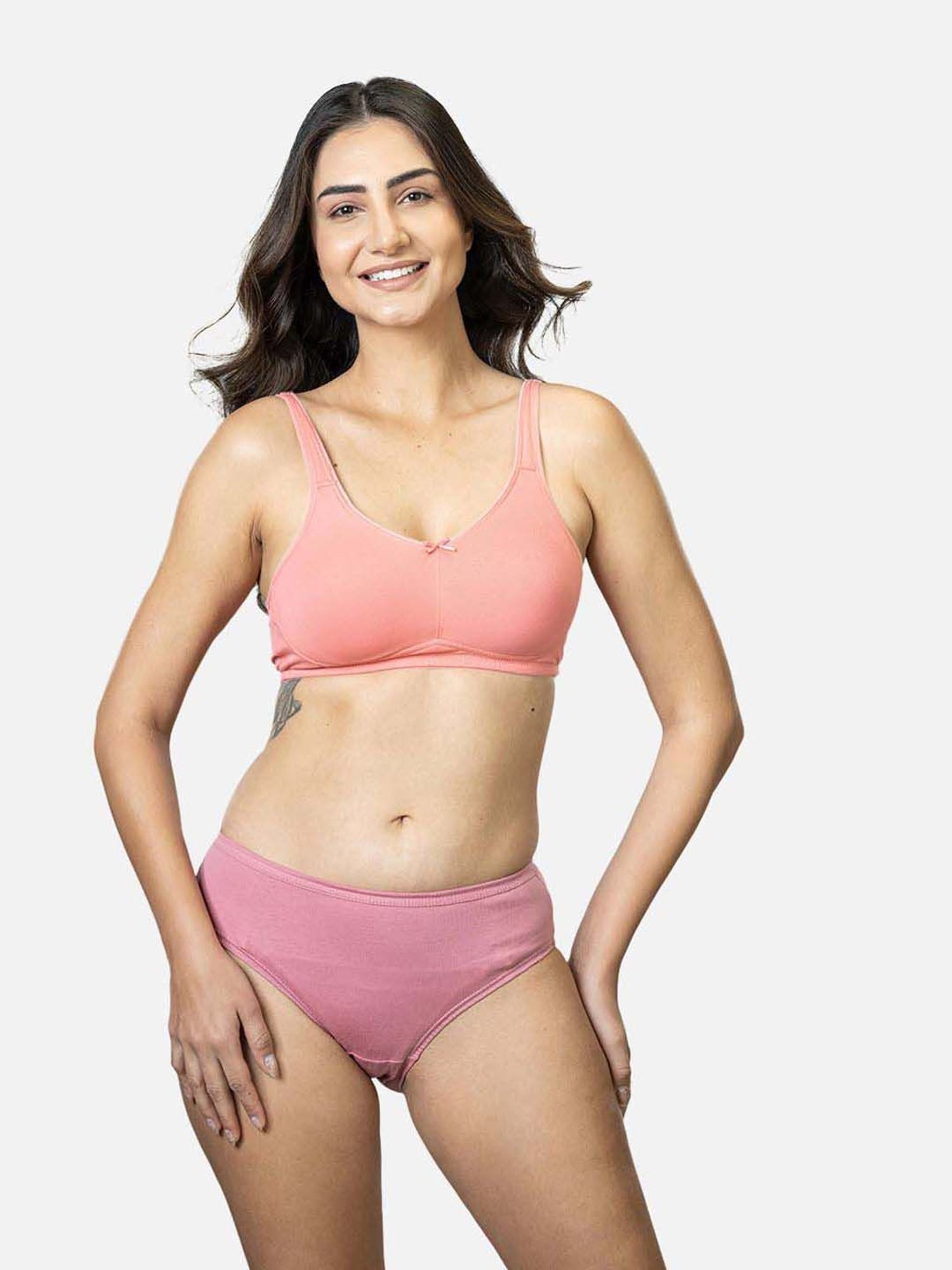 Lyra Peach Cotton T-Shirt Bra