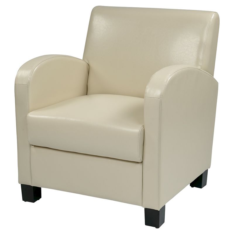 Eco Leather Club Chair Cream/Espresso - OSP Home Furnishings