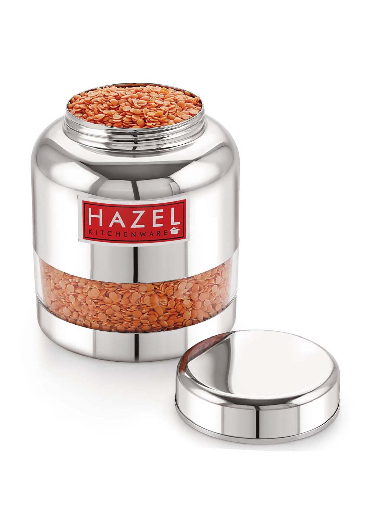 HAZEL Silver Stainless Steel Storage Container (1000 ml) - Set of 1