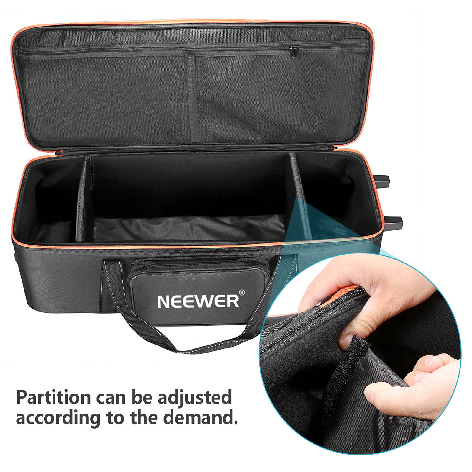 Neewer Photo Studio Equipment Trolley Carry Bag 38"x15"x11"/96x39x29cm with Straps Padded Compartment Wheel, Handle for Light Stand, Tripod, Strobe Light, Umbrella, Photo Studio and Other Accessories
