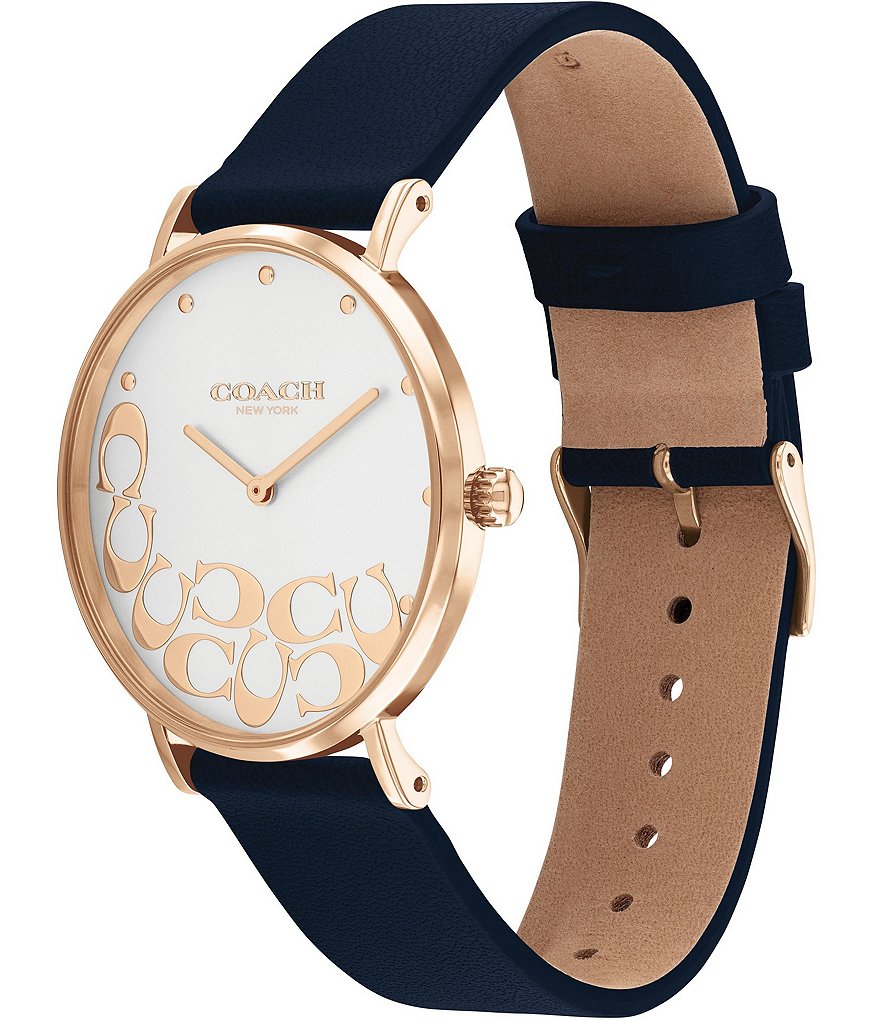 COACH Perry Leather Strap Watch