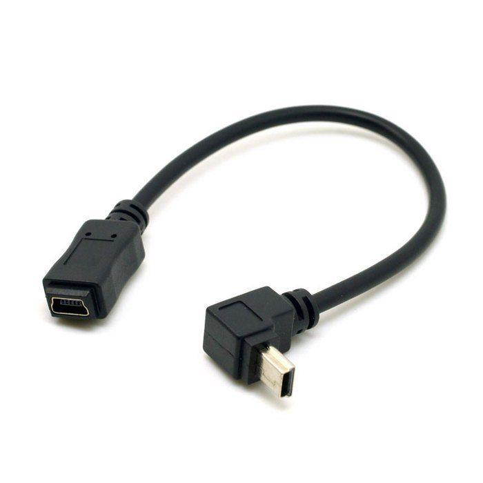 2pcs 90 Degree Up & Down Direction Angled Mini USB 5 Pin Male to Female Cable