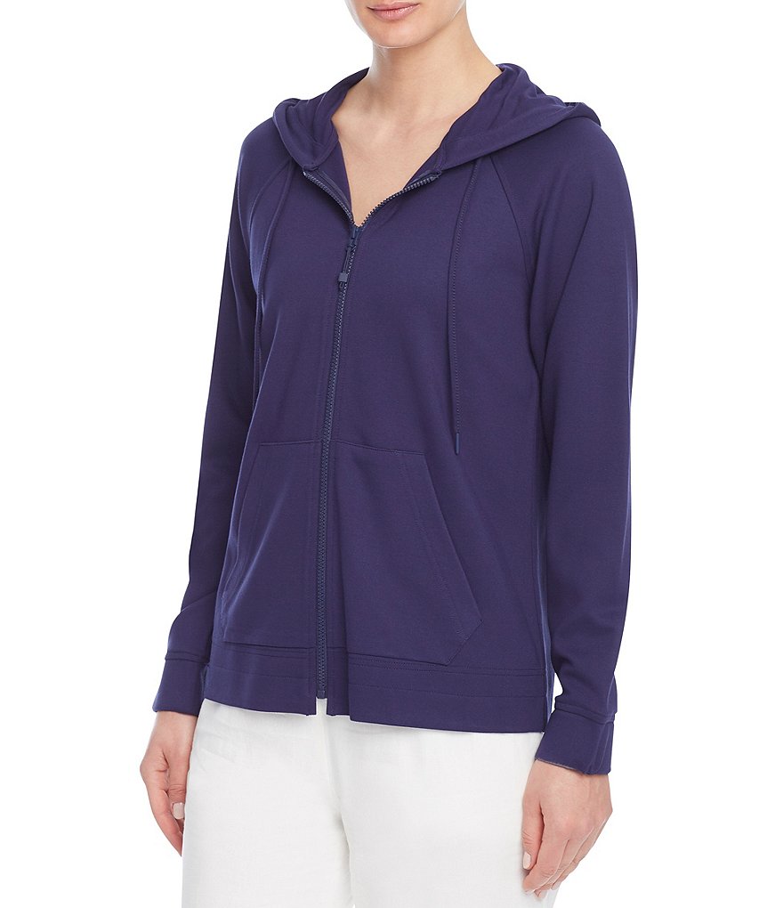 Splendid Knit Zip Up Drawstring Hoodie
