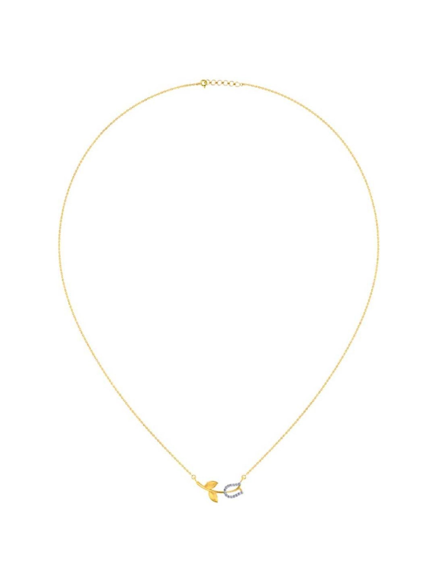 P.N.Gadgil Jewellers 18k Gold Infinity Florall Diamond Necklace For Women