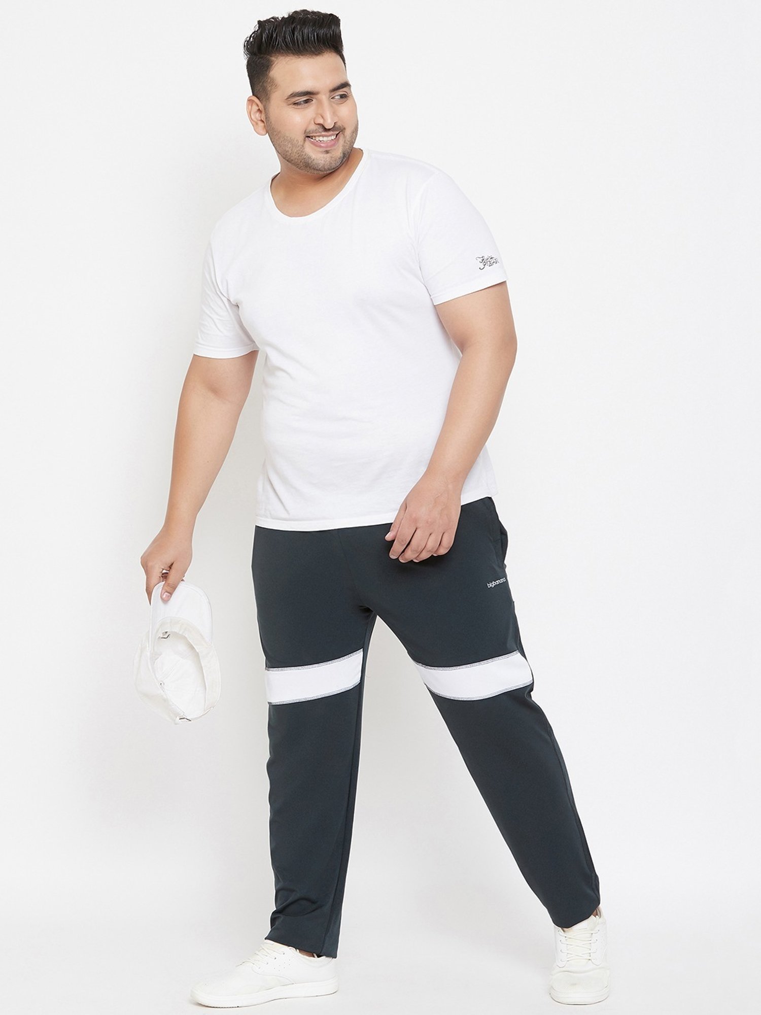 Bigbanana Teal Regular Fit Striped Trackpants