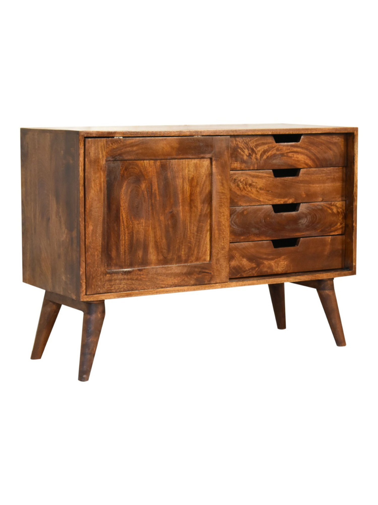 Artisan Furniture Chestnut Sliding Brown Wood Cabinet