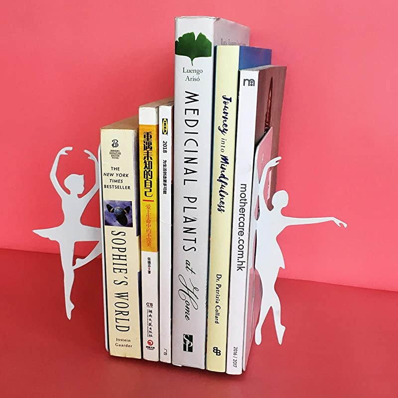 Decorative Bookends - Black Owl Farmhouse Decor - Geometric Metal Bookend - Book Ends for Heavy Books - Office Desk Organizer Book Holders (Black)