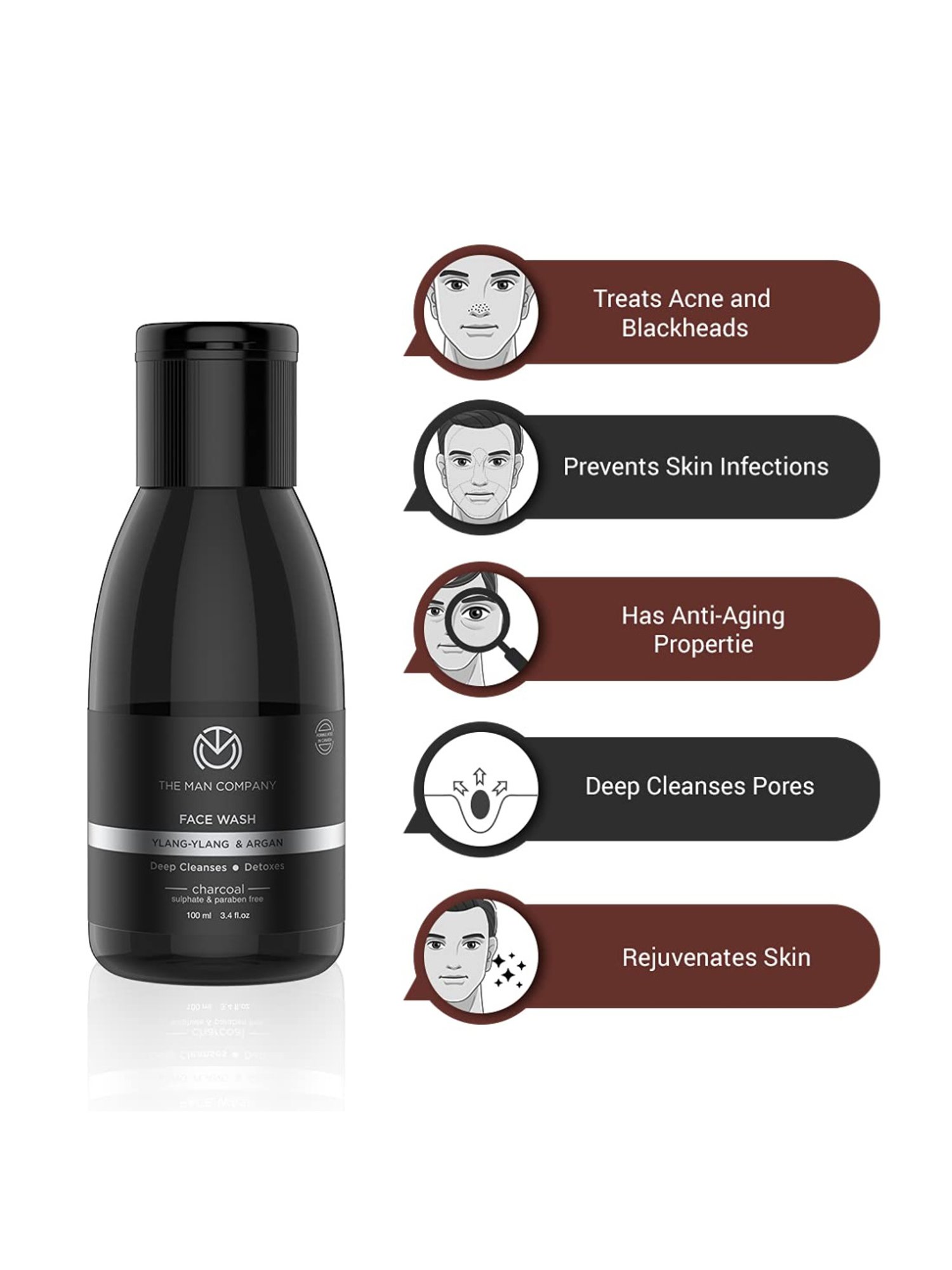 The Man Company Charcoal Face Wash - 100 ml