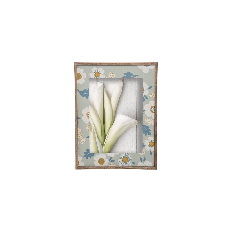 Blue Floral Pattern 5 x 7 inch Decorative Wood Picture Frame - Foreside Home & Garden