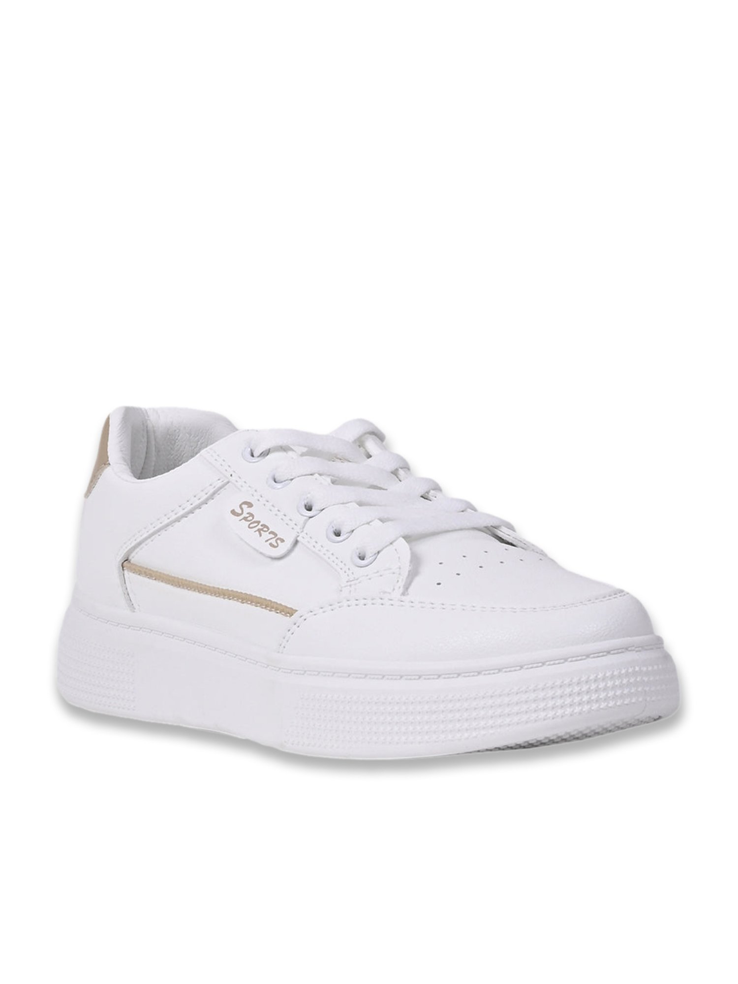Jove Women's Pearl White & Khaki Sneakers