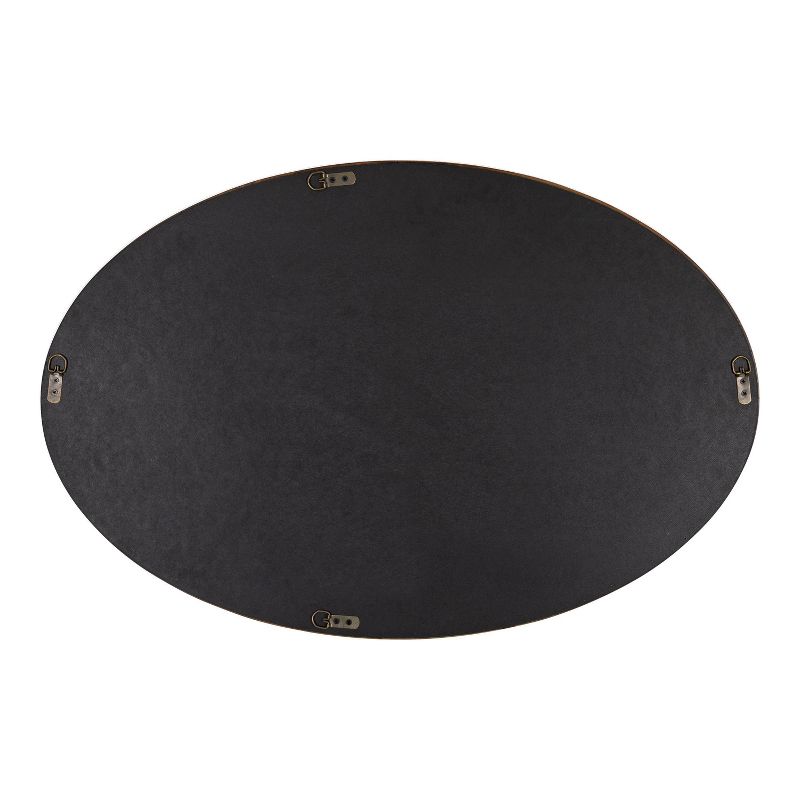 24" x 36" Pao Oval Wall Mirror Walnut Brown - Kate & Laurel All Things Decor
