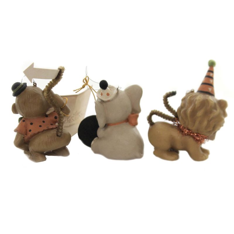 Halloween 3.0" Big Top Animals Circus Lion Elephant Monkey  -  Tree Ornaments