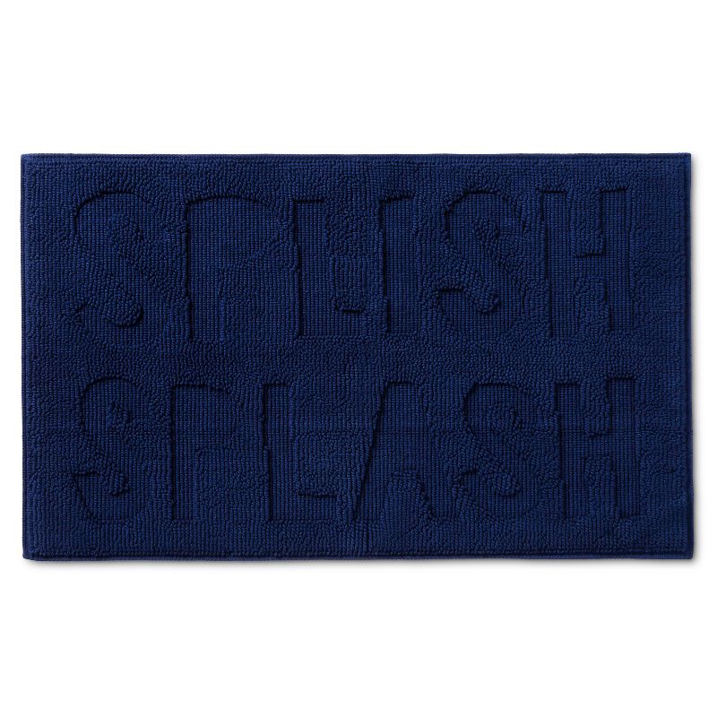20"x34" Woven Splish Splash Bath Mat Blue - Pillowfort™